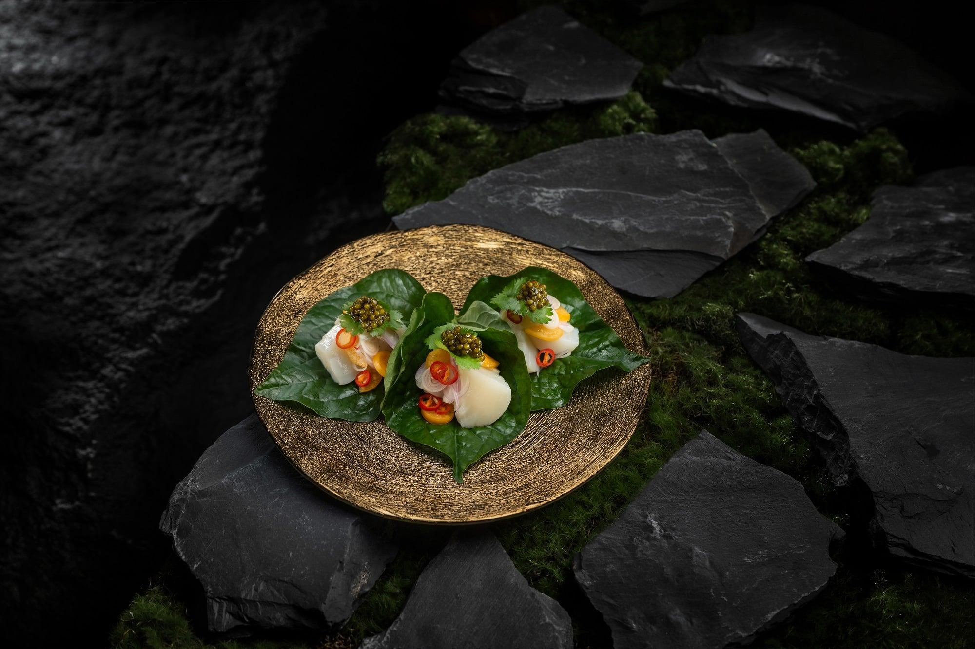 Miang Scallop with Gooseberries