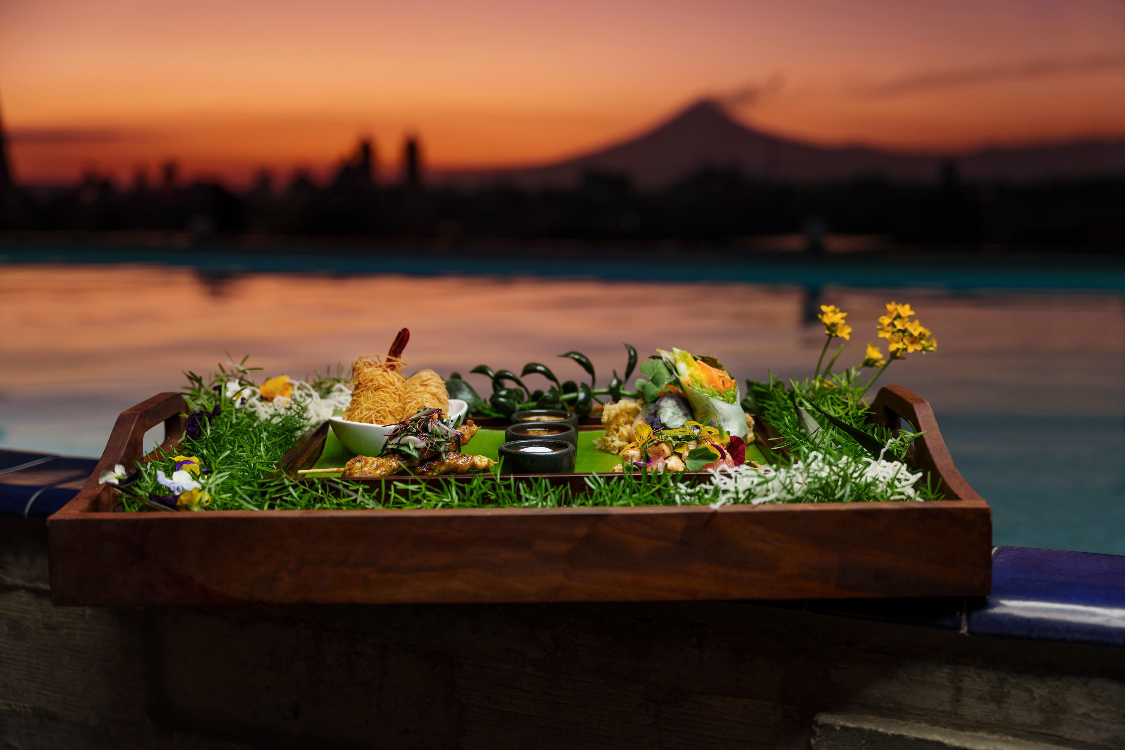 rooftop restaurant with pool