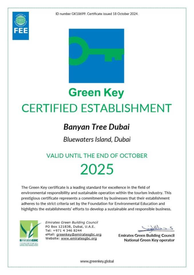 Green Key Certificate