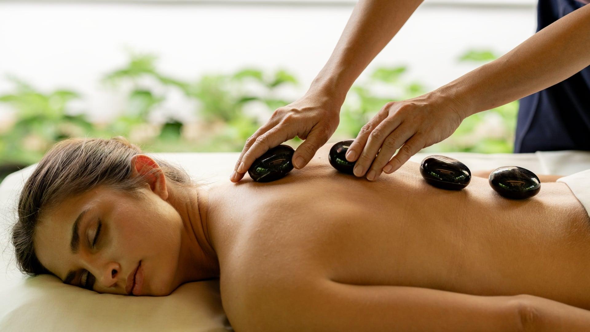 Woman undergoing spa treatment